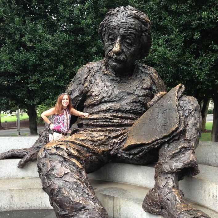 DeDee at the Albert Einstein Memorial in Washington DC